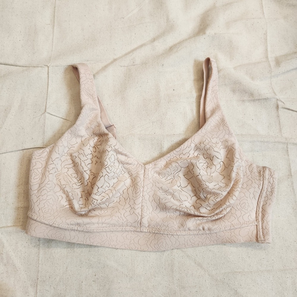 Wacoal Inside Job Wire-Free Bra 36DD Sand Nude Side Support Full Coverage 852345